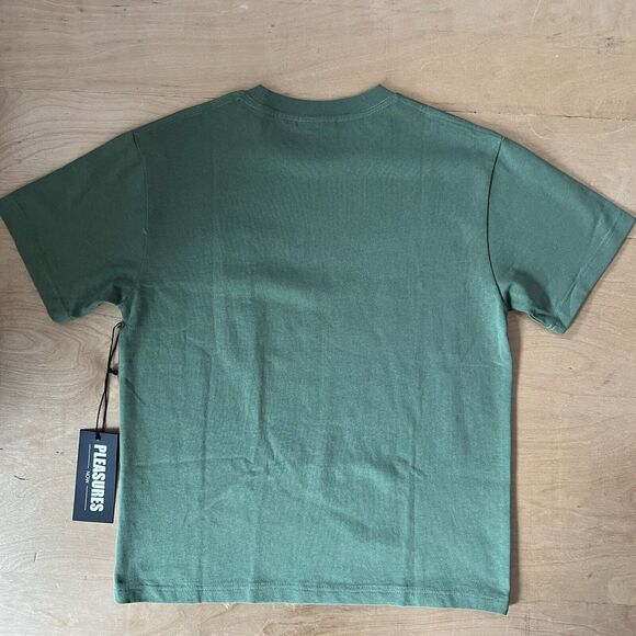 Pleasures Boxy Shirt Small Green UPC Size Tag Los Angeles Streetwear Hype - Picture 7 of 8